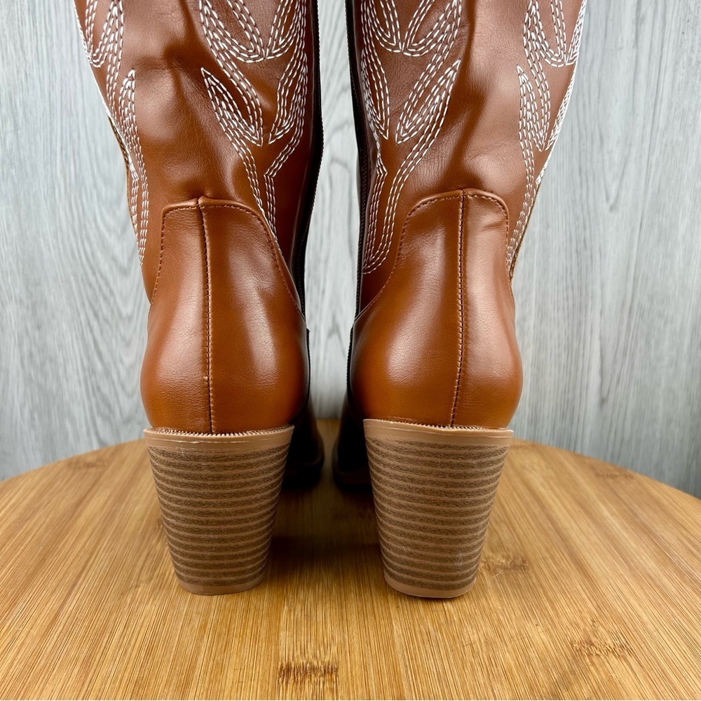 WOMEN’S KNEE HIGH COWBOY BOOTS (CATTLE-9) - Picture 9 of 12